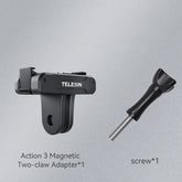 Für DJI OSMO Action 3 TELESIN Magnetischer Zwei-Klauen-Adapter Action-Kamera-Zubehör, Magnetischer Zwei-Klauen-Adapter
